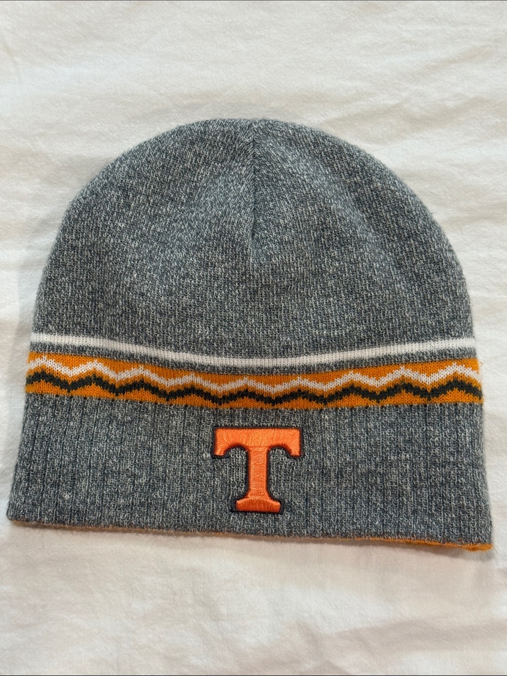 Reversible Tennessee Gray & Orange Beanie with 'T' Logo - OS